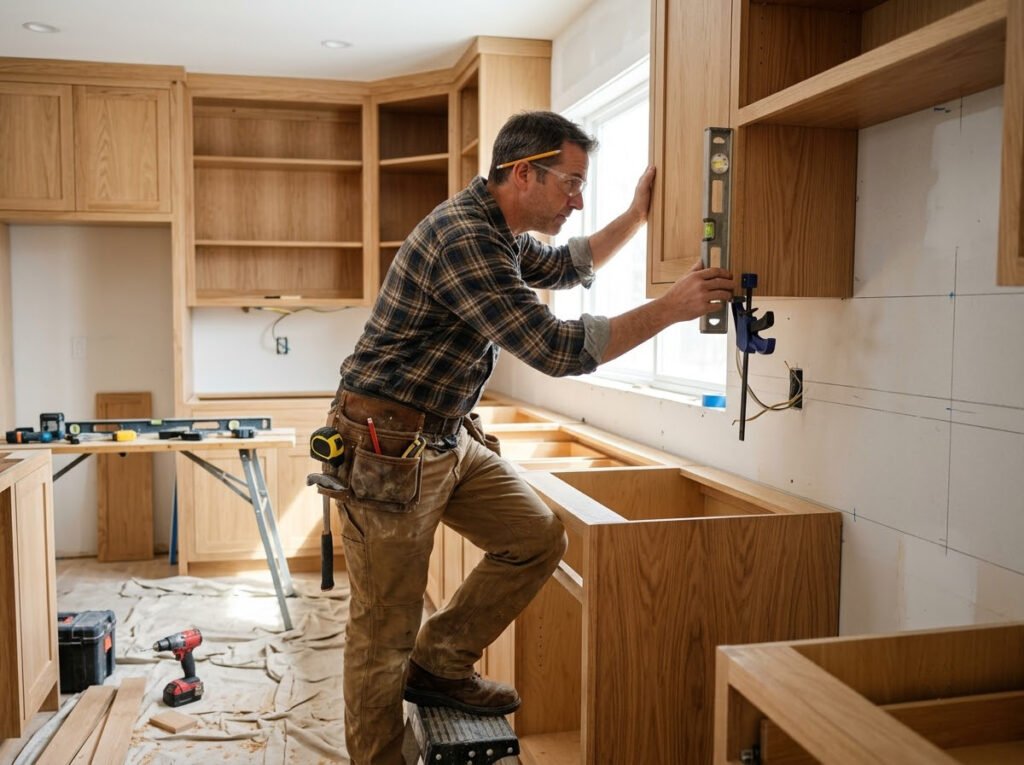 Joe's Handyman - Carpenter Installing Custom Wood