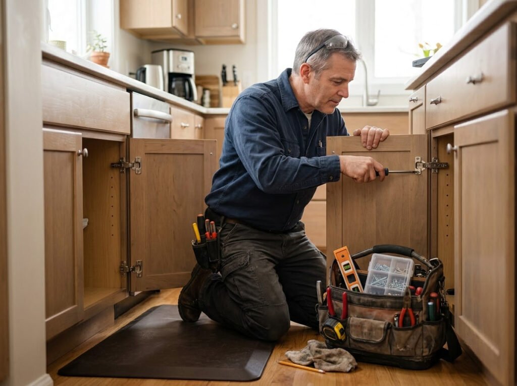 Joe's Handyman - Handyman Fixing Cabinet Door
