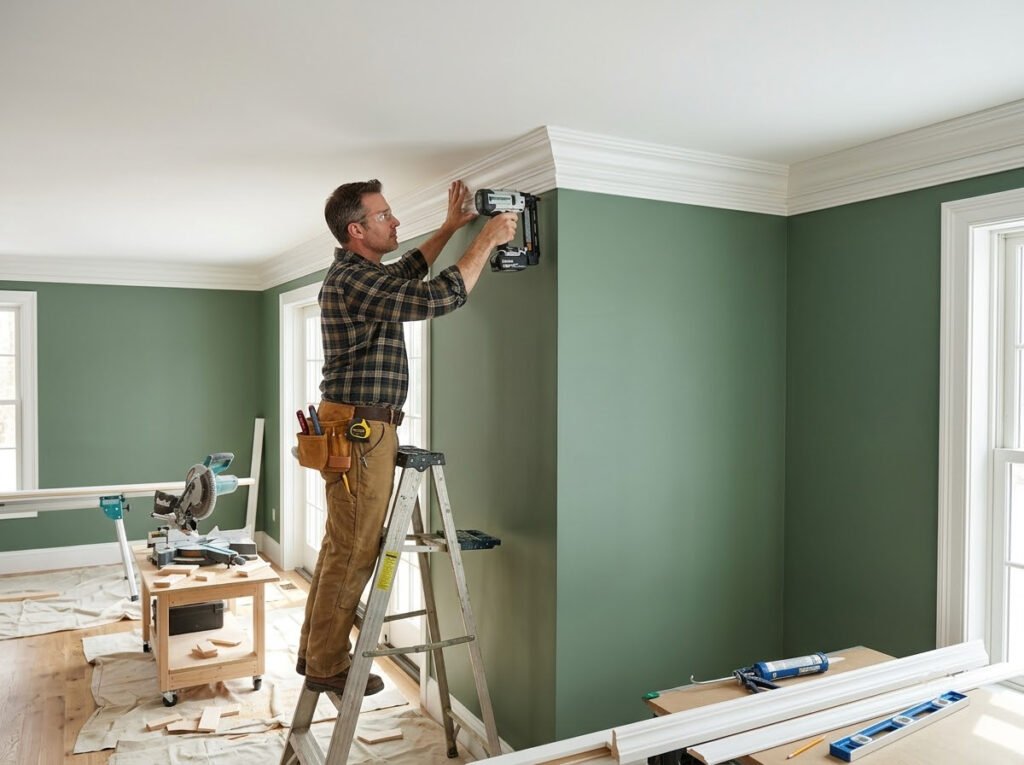 Joe's Handyman - Tradesperson Installing Crown Mo
